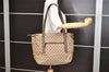 Authentic GUCCI Vintage Shoulder Tote Bag GG Canvas Leather 30501 Brown 8869J