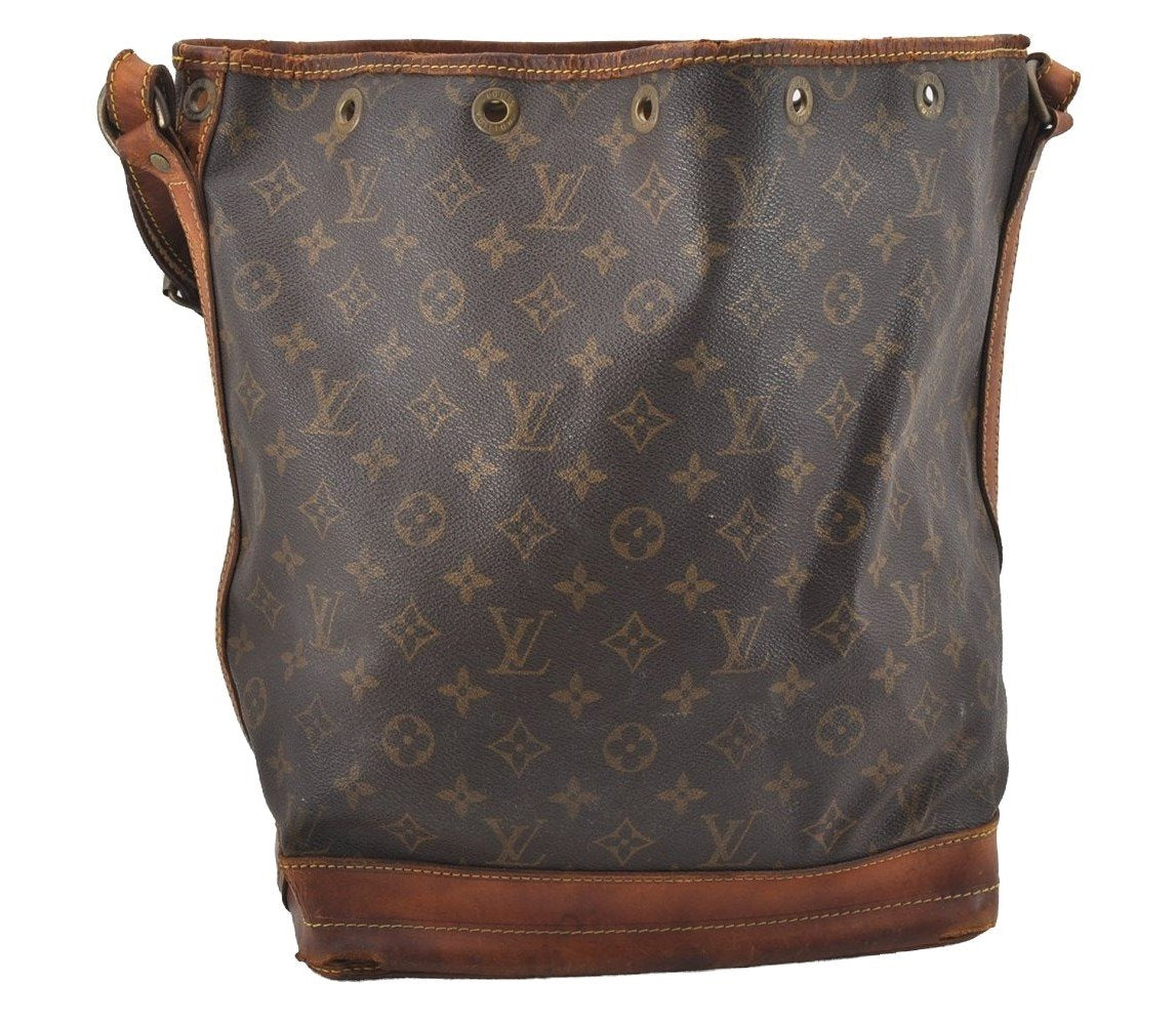 Authentic Louis Vuitton Monogram Noe Shoulder Drawstring Bag M42224 LV 8870I