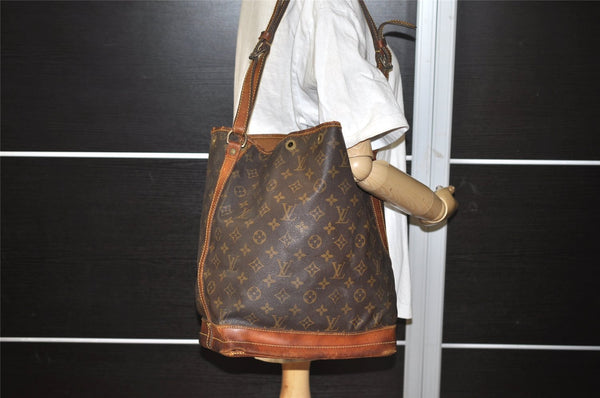 Authentic Louis Vuitton Monogram Noe Shoulder Drawstring Bag M42224 LV 8870I