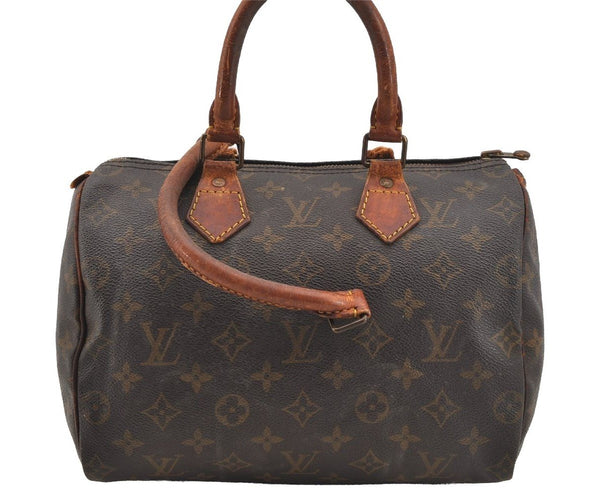 Authentic Louis Vuitton Monogram Speedy 25 Boston Hand Bag M41528 LV Junk 8871I