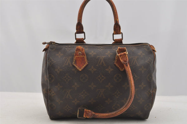 Authentic Louis Vuitton Monogram Speedy 25 Boston Hand Bag M41528 LV Junk 8871I