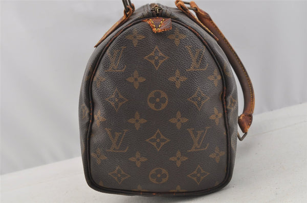 Authentic Louis Vuitton Monogram Speedy 25 Boston Hand Bag M41528 LV Junk 8871I