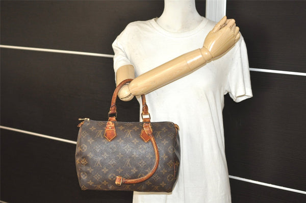 Authentic Louis Vuitton Monogram Speedy 25 Boston Hand Bag M41528 LV Junk 8871I