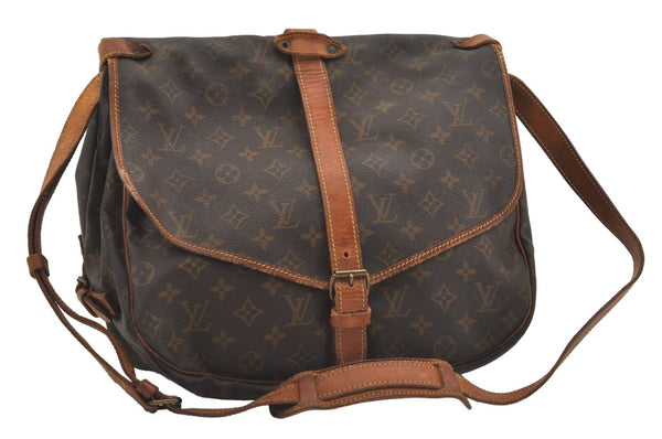 Authentic Louis Vuitton Monogram Saumur 35 Shoulder Cross Bag M42254 LV 8874I
