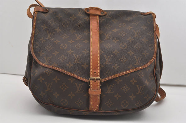 Authentic Louis Vuitton Monogram Saumur 35 Shoulder Cross Bag M42254 LV 8874I
