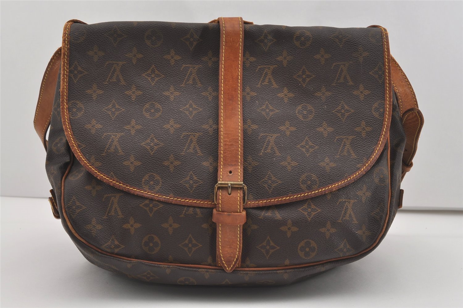 Authentic Louis Vuitton Monogram Saumur 35 Shoulder Cross Bag M42254 LV 8874I