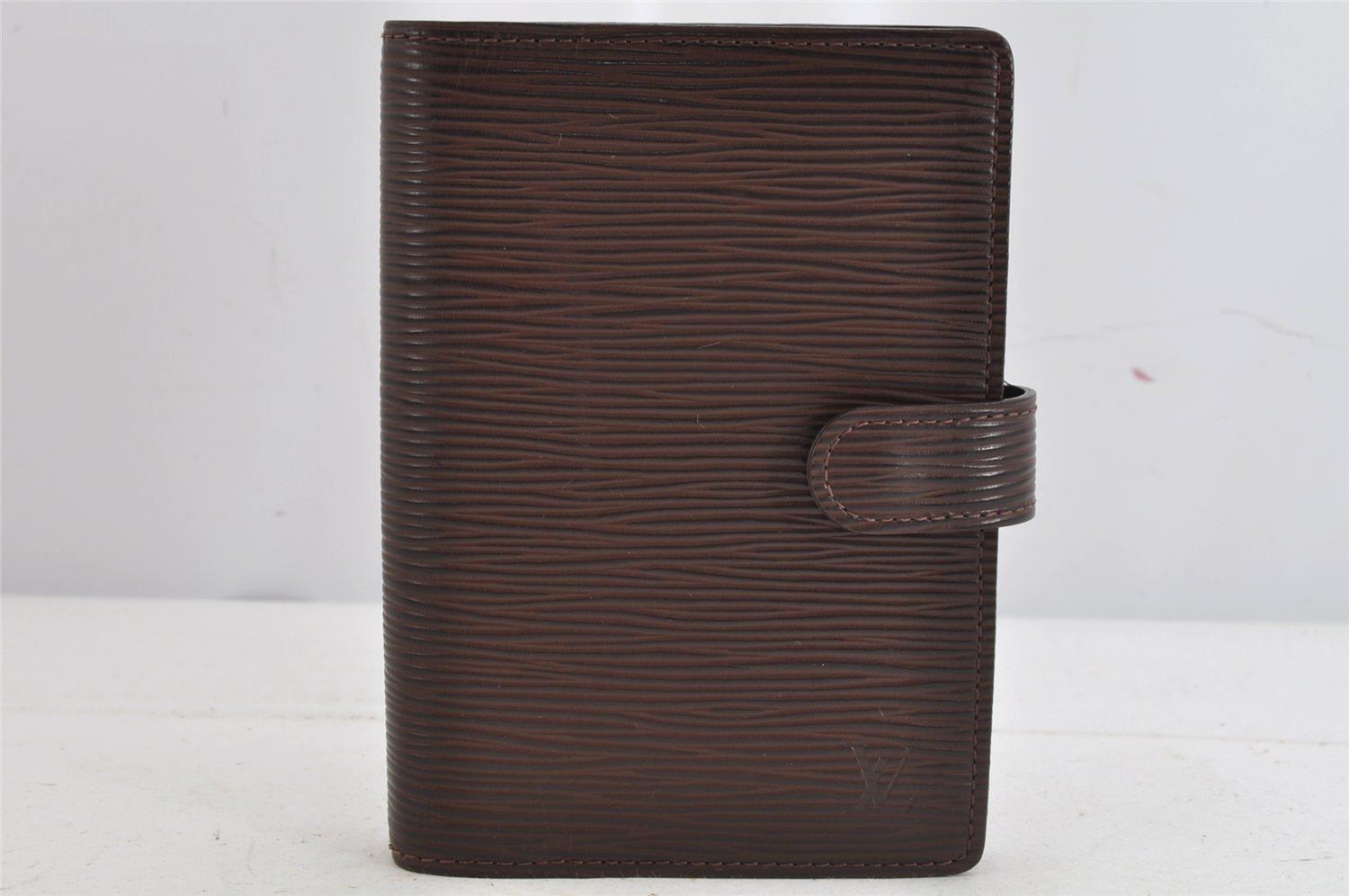 Authentic Louis Vuitton Epi Agenda PM Notebook Cover Brown R2005D LV 8874J