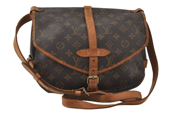 Authentic Louis Vuitton Monogram Saumur 30 Shoulder Cross Bag M42256 LV 8875I