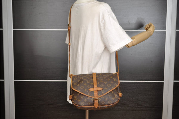 Authentic Louis Vuitton Monogram Saumur 30 Shoulder Cross Bag M42256 LV 8875I