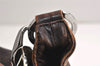 Authentic GUCCI Shoulder Drawstring Bag GG Canvas Leather 179778 Brown 8875J