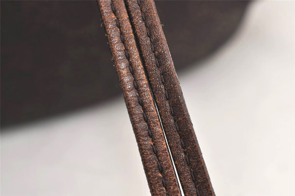 Authentic GUCCI Shoulder Drawstring Bag GG Canvas Leather 179778 Brown 8875J