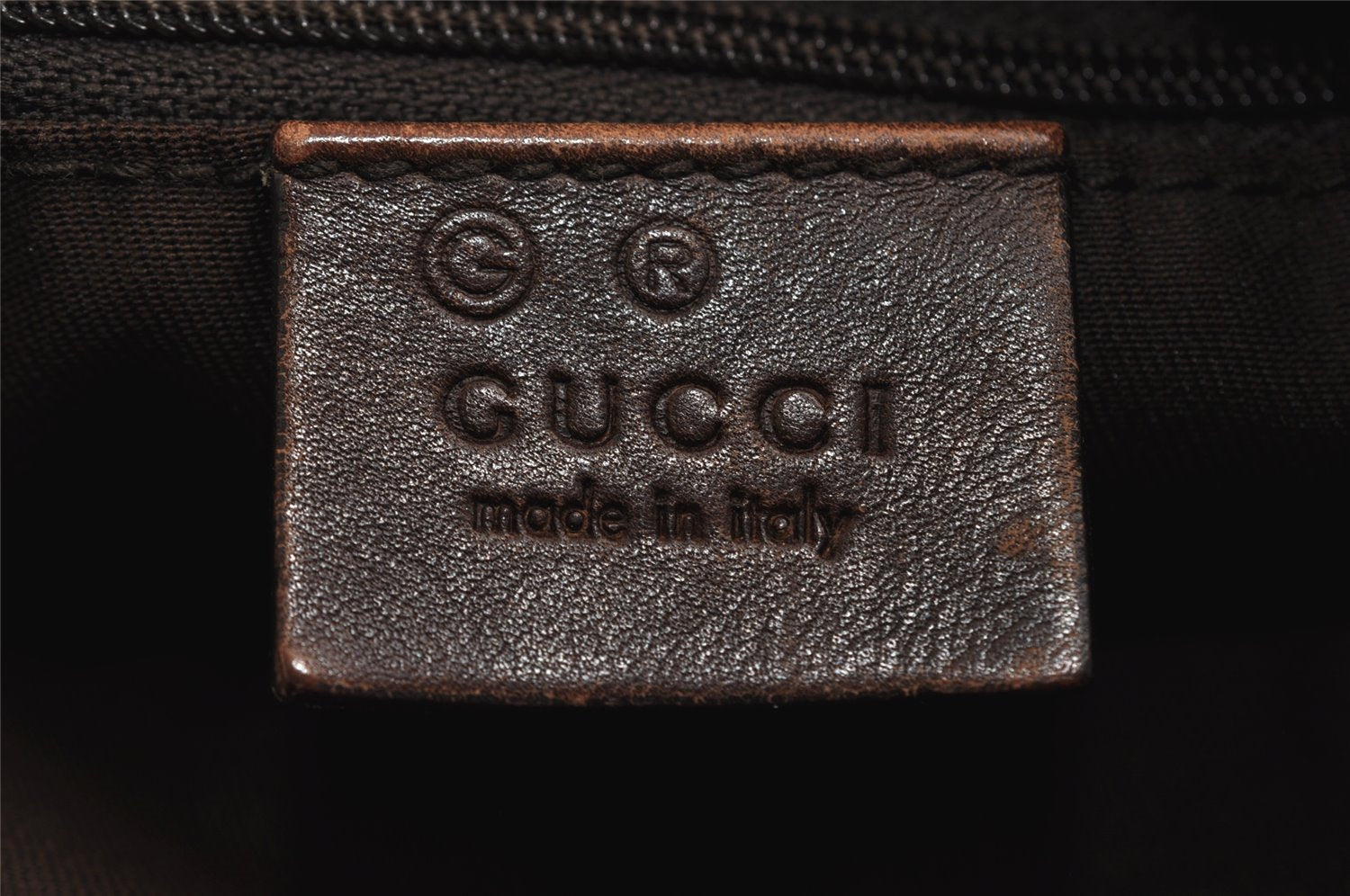 Authentic GUCCI Shoulder Drawstring Bag GG Canvas Leather 179778 Brown 8875J