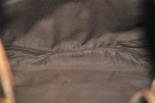 Authentic GUCCI Shoulder Drawstring Bag GG Canvas Leather 179778 Brown 8875J