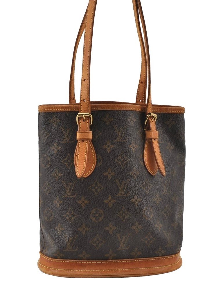 Authentic Louis Vuitton Monogram Bucket PM Shoulder Tote Bag M42238 LV 8876I