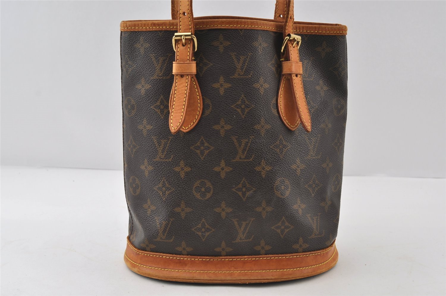Authentic Louis Vuitton Monogram Bucket PM Shoulder Tote Bag M42238 LV 8876I