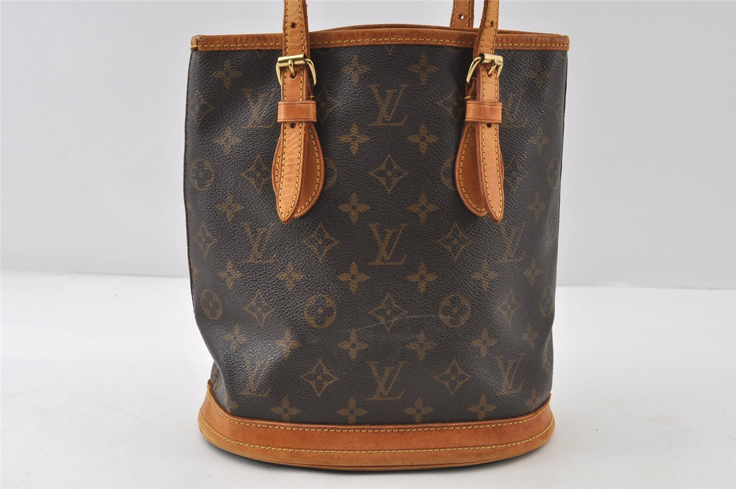 Authentic Louis Vuitton Monogram Bucket PM Shoulder Tote Bag M42238 LV 8876I