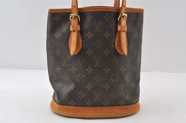 Authentic Louis Vuitton Monogram Bucket PM Shoulder Tote Bag M42238 LV 8876I