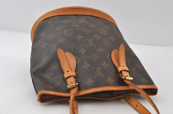 Authentic Louis Vuitton Monogram Bucket PM Shoulder Tote Bag M42238 LV 8876I