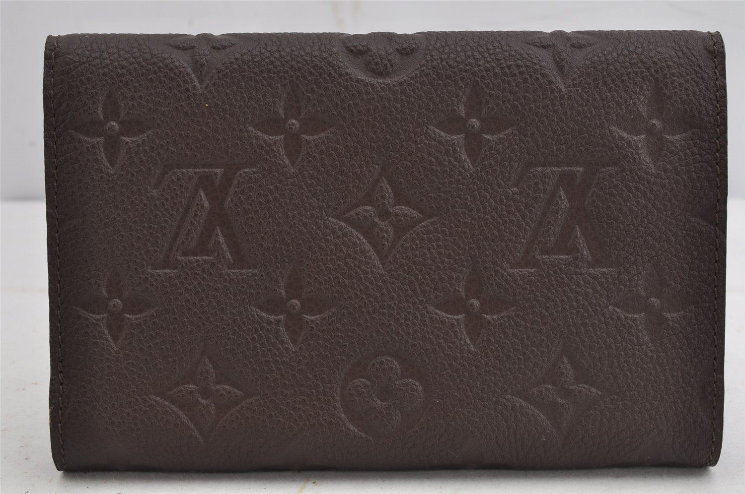 Auth Louis Vuitton Monogram Empreinte Portefeuille Curieuse Compact Wallet 8877J