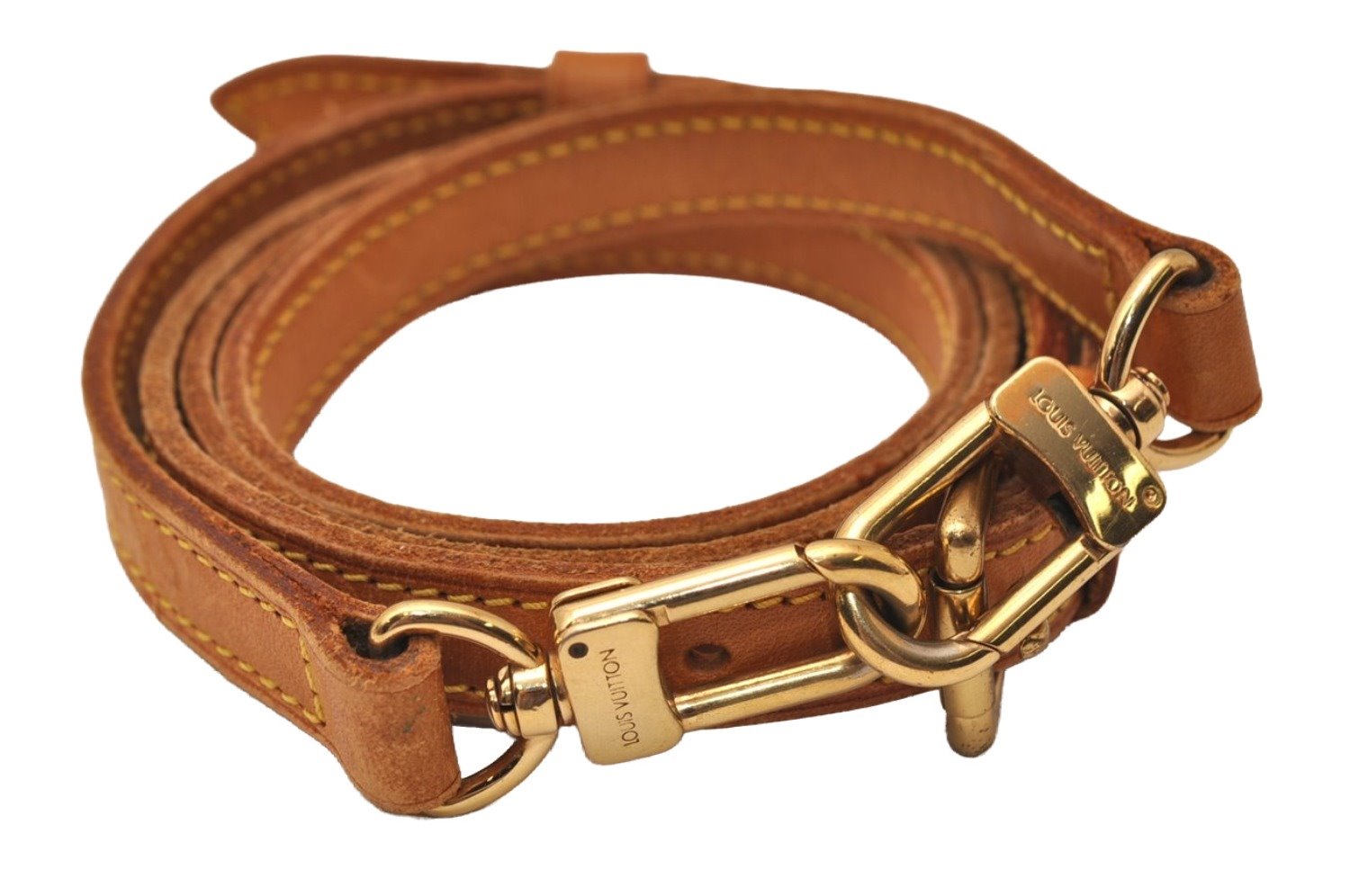 Authentic Louis Vuitton Leather Shoulder Strap Beige 40.6-47.6