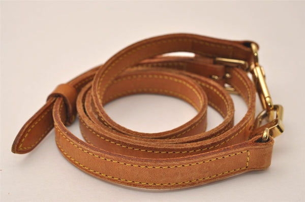 Authentic Louis Vuitton Leather Shoulder Strap Beige 40.6-47.6" LV 8878J