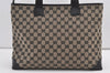 Authentic GUCCI Vintage Shoulder Tote Bag GG Canvas Leather 0190426 Black 8881J