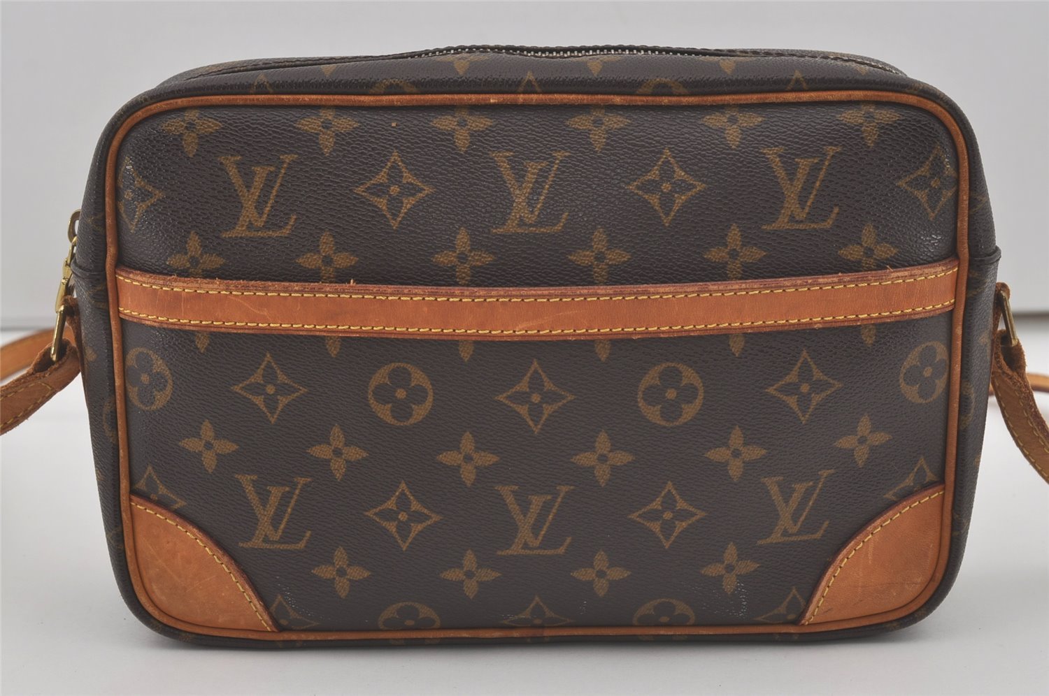 Authentic Louis Vuitton Monogram Trocadero 27 Shoulder Cross Bag M51274 LV 8882I