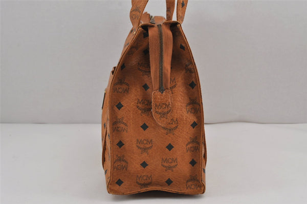 Authentic MCM Visetos Leather Vintage Shoulder Tote Bag Brown  8883J