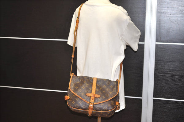 Authentic Louis Vuitton Monogram Saumur 30 Shoulder Cross Bag M42256 LV 8884I