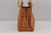 Authentic MCM Visetos Leather Vintage Chain Shoulder Tote Bag Brown  8884J