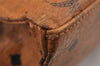 Authentic MCM Visetos Leather Vintage Chain Shoulder Tote Bag Brown  8884J