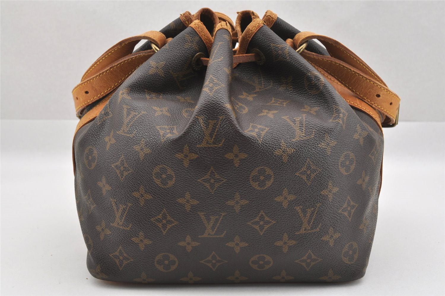 Authentic Louis Vuitton Monogram Petit Noe M42226 Shoulder Drawstring Bag 8885I
