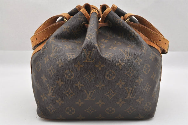 Authentic Louis Vuitton Monogram Petit Noe M42226 Shoulder Drawstring Bag 8885I