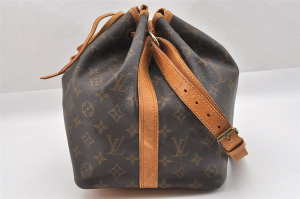 Authentic Louis Vuitton Monogram Petit Noe M42226 Shoulder Drawstring Bag 8885I