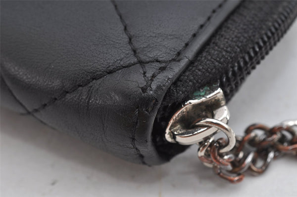 Authentic CHANEL Calf Skin Cambon Line Zippy Organizer Wallet Black Junk 8888J