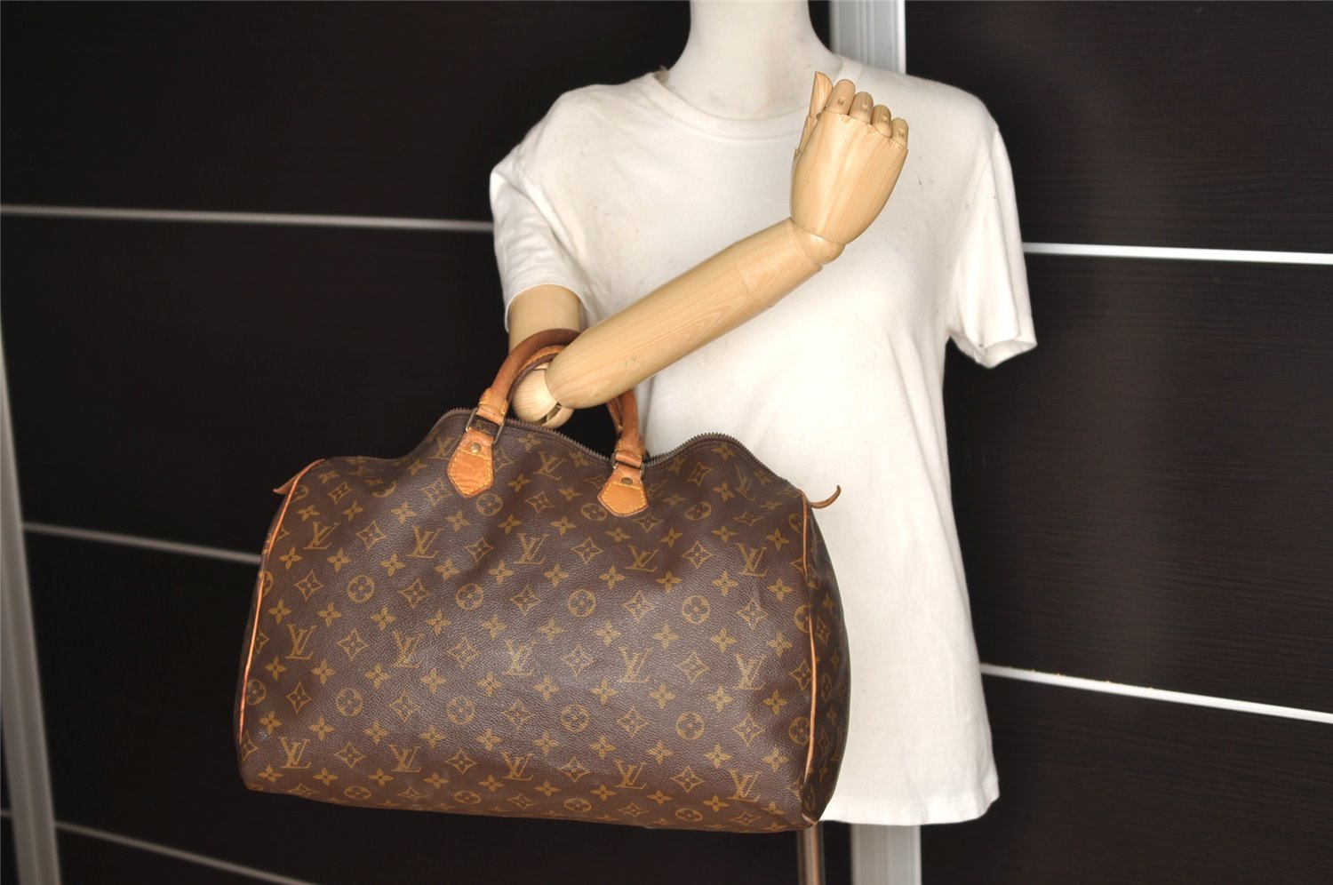 Authentic Louis Vuitton Monogram Speedy 40 Hand Boston Bag M41522 Junk 8890I