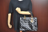 Authentic Christian Dior Lady Dior Enamel Cannage Hand Bag Black CD 8892F