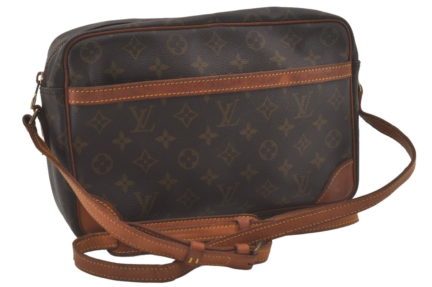 Authentic Louis Vuitton Monogram Trocadero 30 Shoulder Cross Bag M51272 LV 8892I