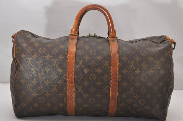 Authentic Louis Vuitton Monogram Keepall Bandouliere 50 M41416 Boston Bag 8893I