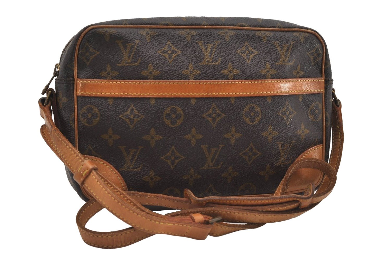 Authentic Louis Vuitton Monogram Trocadero 27 Shoulder Cross Bag M51274 LV 8895I