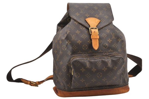 Authentic Louis Vuitton Monogram Montsouris GM Backpack M51135 LV 8896I