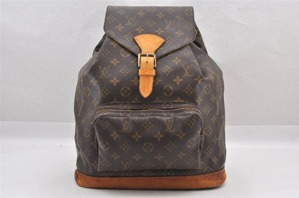 Authentic Louis Vuitton Monogram Montsouris GM Backpack M51135 LV 8896I