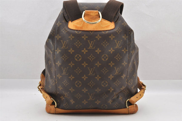 Authentic Louis Vuitton Monogram Montsouris GM Backpack M51135 LV 8896I