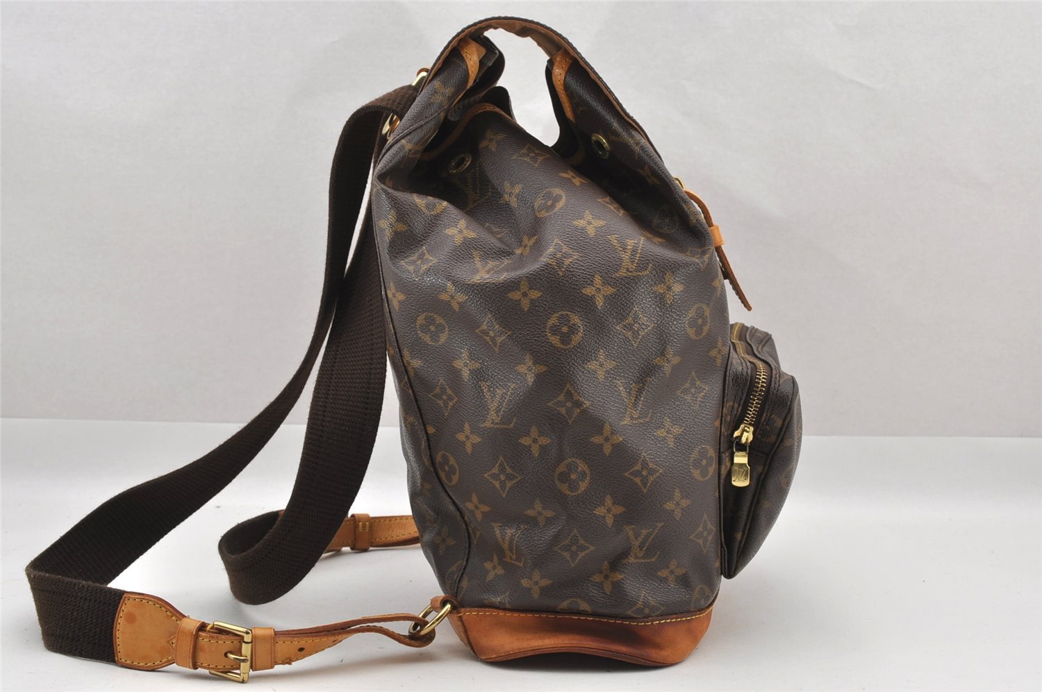 Authentic Louis Vuitton Monogram Montsouris GM Backpack M51135 LV 8896I