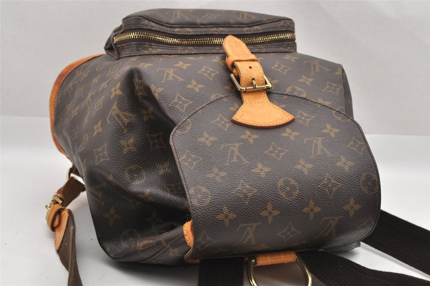 Authentic Louis Vuitton Monogram Montsouris GM Backpack M51135 LV 8896I