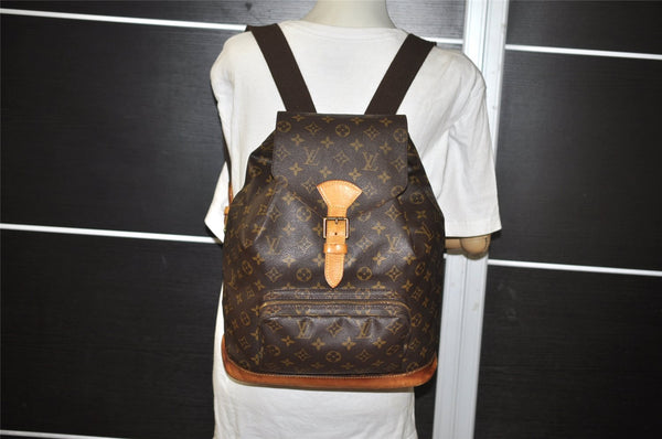 Authentic Louis Vuitton Monogram Montsouris GM Backpack M51135 LV 8896I
