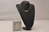 Authentic Christian Dior Gold Rhinestone Chain Pendant Necklace Box 8897J