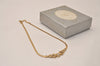 Authentic Christian Dior Gold Rhinestone Chain Pendant Necklace Box 8897J