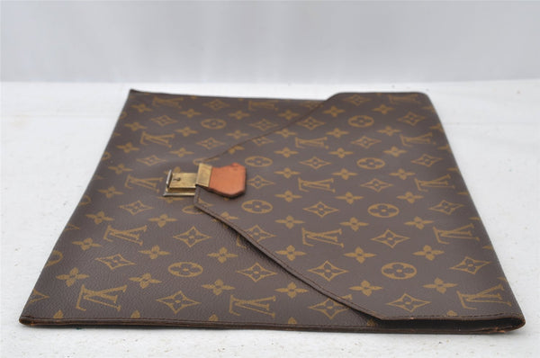 Authentic Louis Vuitton Monogram Poche Plate Documents Case M53522 LV 8898I