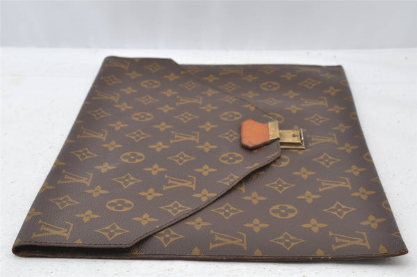 Authentic Louis Vuitton Monogram Poche Plate Documents Case M53522 LV 8898I